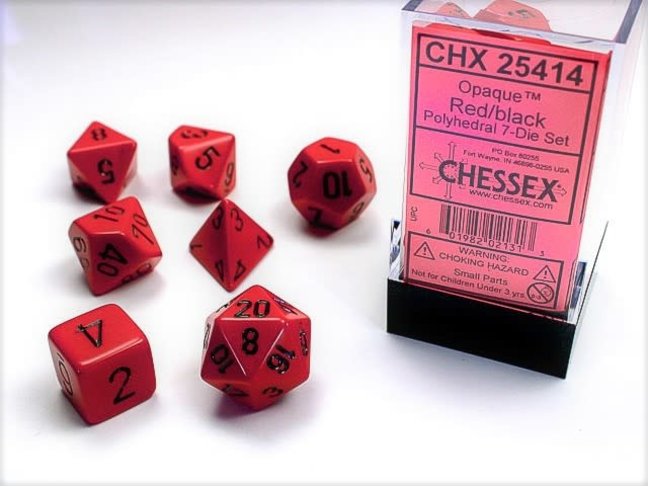 Chessex Red/black - Opaque Polyhedral 7-Die Set