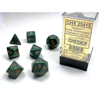 Chessex Dusty Green/copper - Opaque Polyhedral 7-Die Set