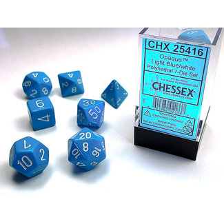 Chessex Light Blue/white - Opaque Polyhedral 7-Die Set