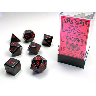Chessex Black/red - Opaque Polyhedral 7-Die Set