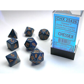 Chessex Dusty Blue/copper - Opaque Polyhedral 7-Die Set