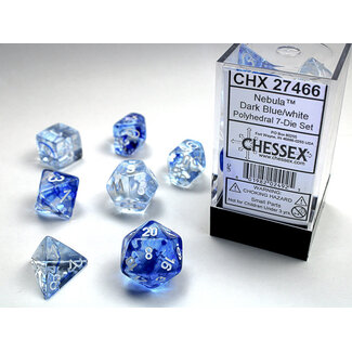 Chessex Dark Blue/white - Nebula Polyhedral 7-Die Set