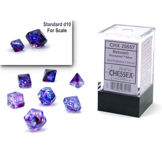 Chessex Nocturnal/blue - Nebula Polyhedral 7-Die Set Mini