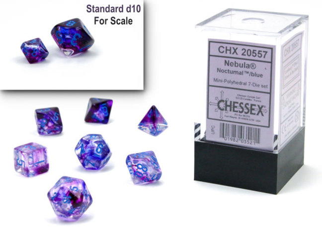 Chessex Nocturnal/blue - Nebula Polyhedral 7-Die Set Mini