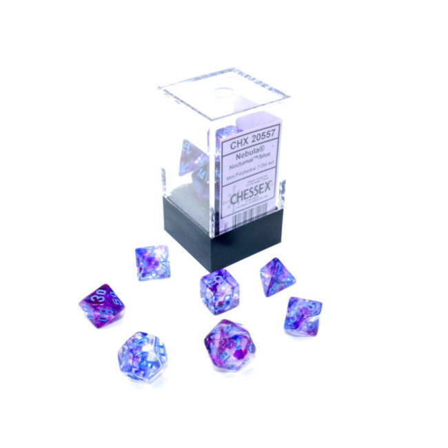 Chessex Chessex: Nocturnal/blue - Nebula Polyhedral 7-Die Set Mini