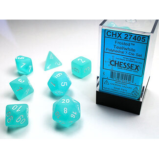 Chessex Teal/white - Frosted Polyhedral 7-Die Set