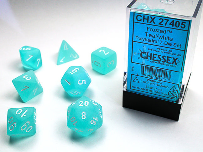 Chessex Teal/white - Frosted Polyhedral 7-Die Set