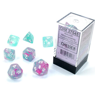 Chessex Wisteria/white - Nebula Luminary Polyhedral 7-Die Set