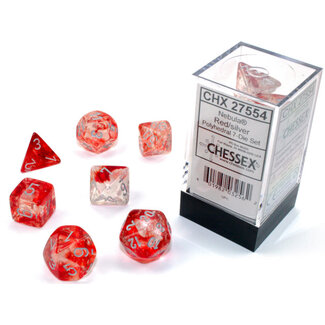 Chessex Red/silver - Nebula Luminary Polyhedral 7-Die Set