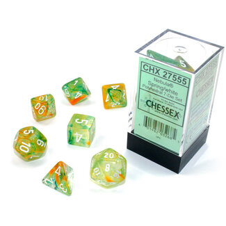 Chessex Spring/white - Nebula Luminary Polyhedral 7-Die Set