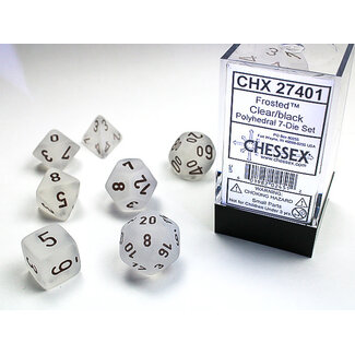 Chessex Clear/black - Frosted Polyhedral 7-Die Set