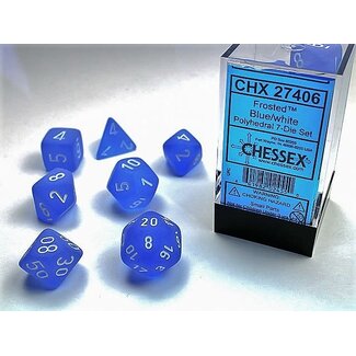 Chessex Blue/white - Frosted Polyhedral 7-Die Set