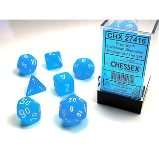 Chessex Carribean Blue/white - Frosted Polyhedral 7-Die Set