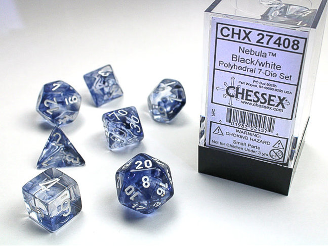 Chessex Black/white - Nebula Polyhedral 7-Die Set