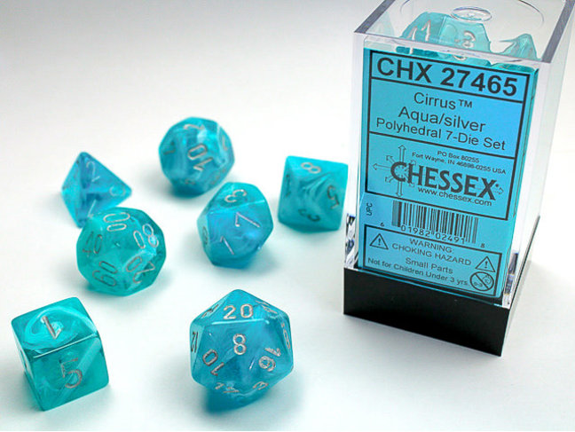 Chessex Aqua/silver - Cirrus Polyhedral 7-Die Set