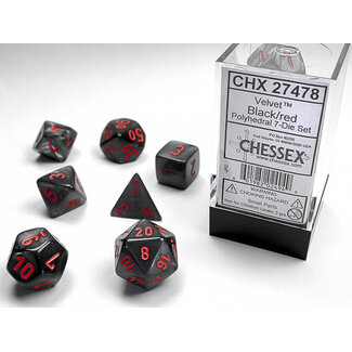 Chessex Black/red - Velvet Polyhedral 7-Die Set