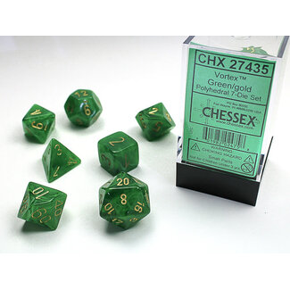 Chessex Green/gold - Vortex Polyhedral 7-Die Set