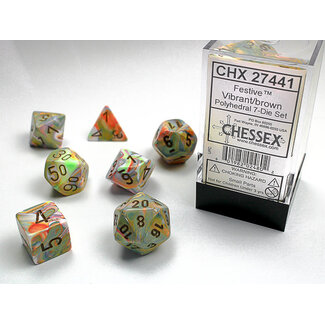 Chessex Vibrant/brown - Festive Polyhedral 7-Die Set