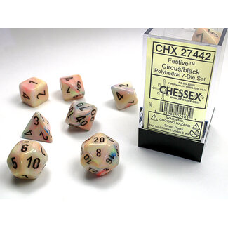 Chessex Circus/black - Festive Polyhedral 7-Die Set