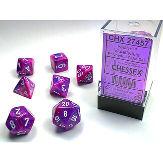 Chessex Violet/white - Festive Polyhedral 7-Die Set