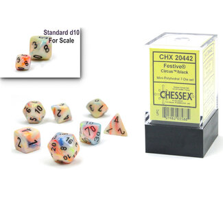 Chessex Circus/black - Festive Polyhedral 7-Die Set Mini