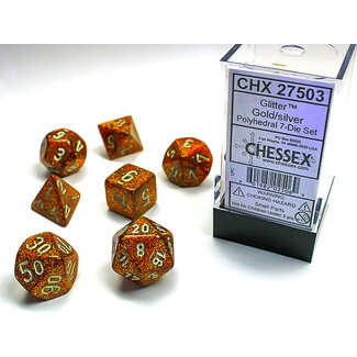 Chessex Gold/silver - Glitter Polyhedral 7-Die Set