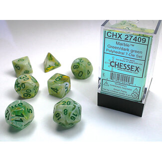 Chessex Green/dark green - Marble Polyhedral 7-Die Set
