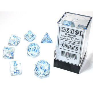 Chessex Icicle/light blue - Borealis Polyhedral 7-Die Set