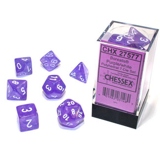 Chessex Purple/white - Borealis Polyhedral 7-Die Set