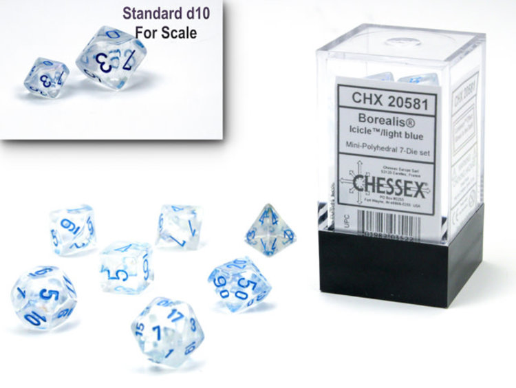 Chessex Chessex: Icicle/light blue - Borealis Polyhedral 7-Die Set Mini
