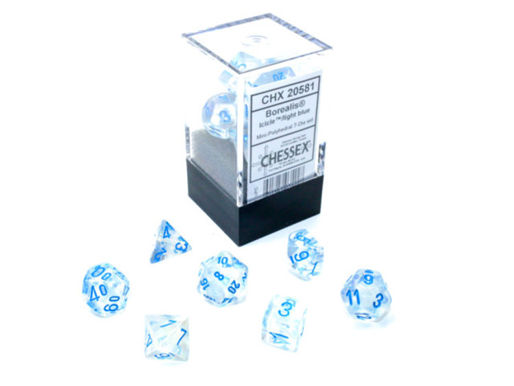 Chessex Chessex: Icicle/light blue - Borealis Polyhedral 7-Die Set Mini