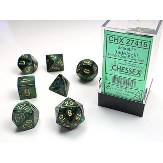 Chessex Jade/gold - Scarab Polyhedral 7-Die Set