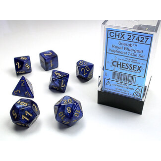 Chessex Royal Blue/gold - Scarab Polyhedral 7-Die Set