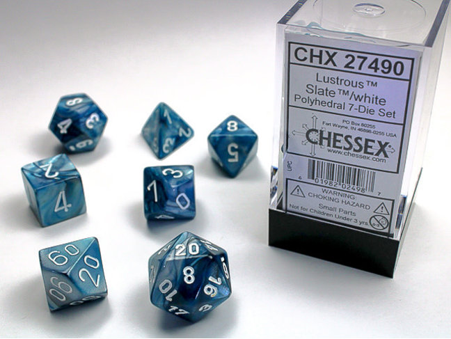Chessex Slate/white - Lustrous Polyhedral 7-Die Set