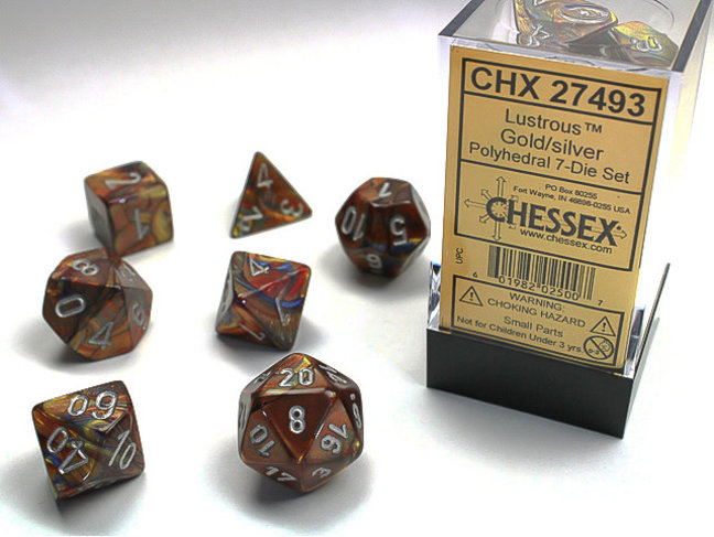Chessex Gold/silver - Lustrous Polyhedral 7-Die Set