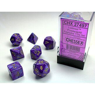 Chessex Purple/gold - Lustrous Polyhedral 7-Die Set
