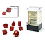 Chessex Chessex: Ruby/gold - Glitter Polyhedral 7-Die Set Mini