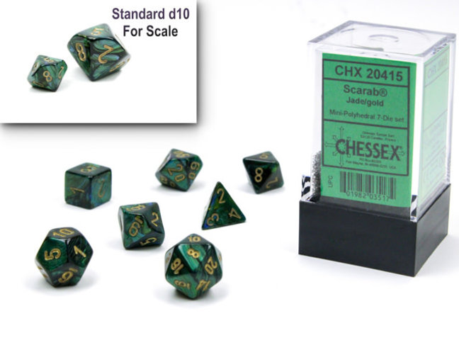 Chessex Jade/gold - Scarab Polyhedral 7-Die Set Mini