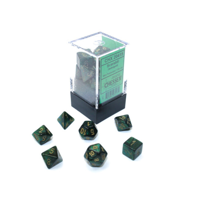 Chessex Chessex: Jade/gold - Scarab Polyhedral 7-Die Set Mini