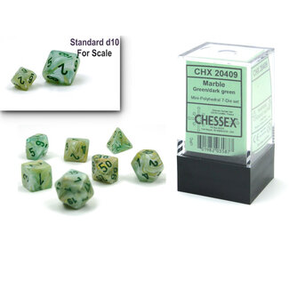 Chessex Green/dark green - Marble Polyhedral 7-Die Set Mini