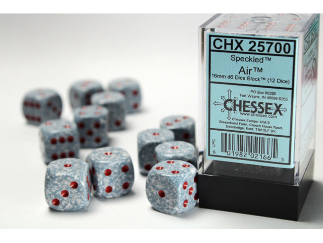 Chessex Air - 12 Speckled 16mm D6 Dice Block