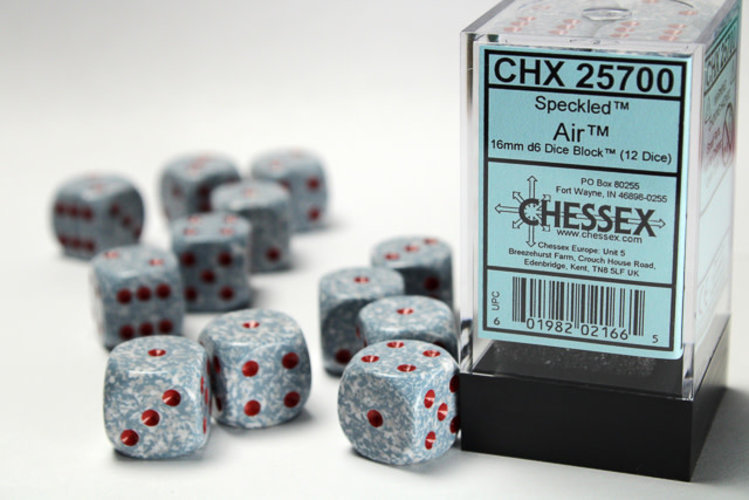 Chessex Chessex: Air - 12 Speckled 16mm D6 Dice Block
