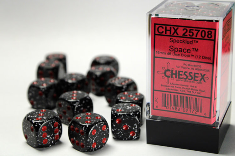Chessex Chessex: Space - 12 Speckled 16mm D6 Dice Block