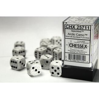 Chessex Arctic Camo - 12 Speckled 16mm D6 Dice Block