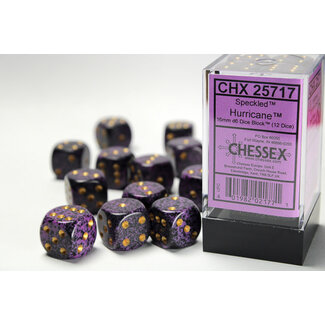 Chessex Hurricane - 12 Speckled 16mm D6 Dice Block