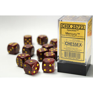 Chessex Mercury - 12 Speckled 16mm D6 Dice Block