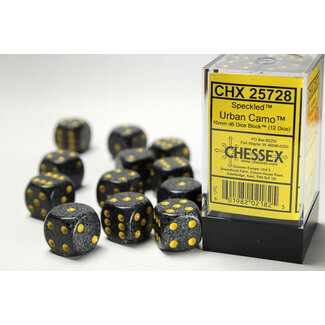 Chessex Urban Camo - 12 Speckled 16mm D6 Dice Block