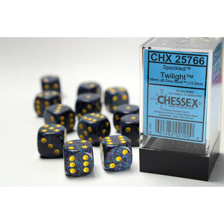 Chessex Twilight - 12 Speckled 16mm D6 Dice Block