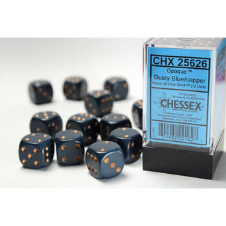 Chessex Dusty Blue/copper - 12 Opaque 16mm D6 Dice Block