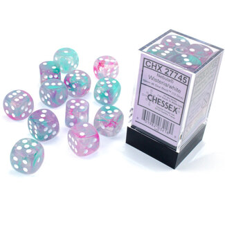 Chessex Wisteria/white - 12 Nebula Luminary 16mm D6 Dice Block